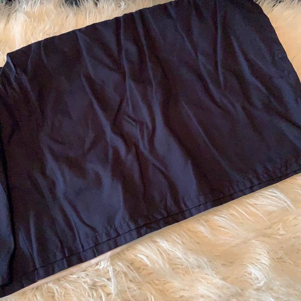 Crib Skirt. Navy Blue. 14” drop. Pleated.